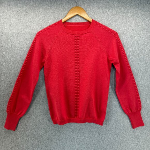 YAL New York Womens Size XS / S (?) Red Pink Crewneck Longsleeve Sweater Texture - Picture 1 of 10